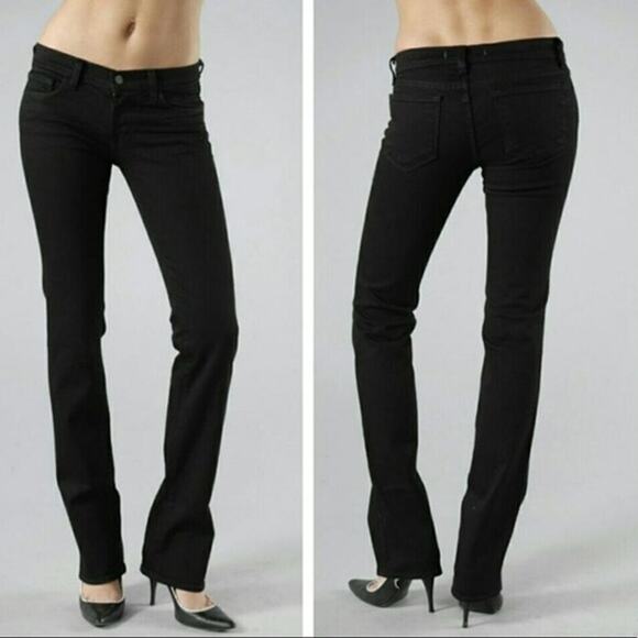 J Brand Jett Cigarette Leg Jeans Black Straight Leg Cotton Size 27 - Picture 1 of 7